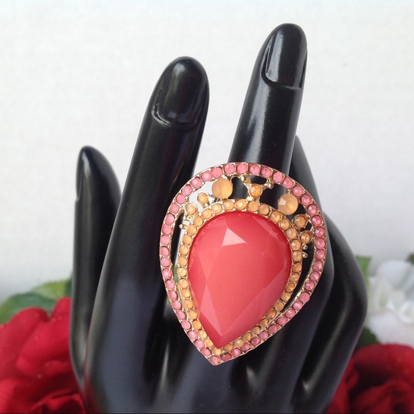 Teardrop Multi-Color Boho Style Statement Ring - Picture 5 of 11